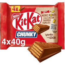 KitKat Chunky Milk Chocolate Bar Multipack, 4 x 40 g 32g 4 Pack