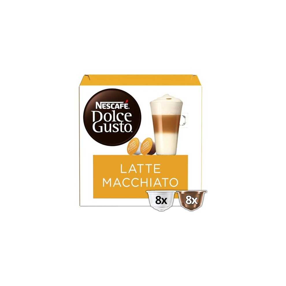 Nescafe Nescafã Dolce Gusto Latte Macchiato Coffee Pods - Total Of 48 Latte Macchiato Coffee Pods - (3 Packs)