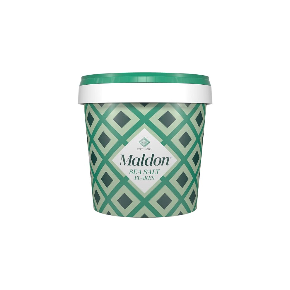 Maldon - Sea Salt Flakes, Unique Pyramid Shaped Salt Flakes, Perfect For A Wide Range Of Dishes, Hand-Harvested For Four Generations, 570G Tub