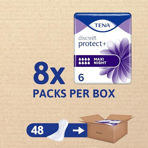 Tena TENA Discreet Maxi Night Pads - 48 Count, Incontinence, Night Time 1