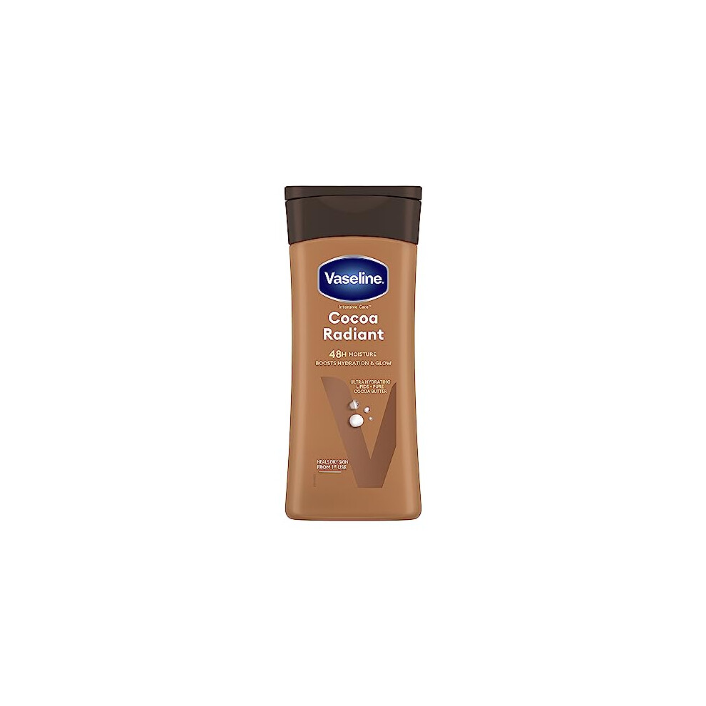 Vaseline Intensive Care Cocoa Radiant Body Lotion With Ultra-Hydrating Lipids & Cocoa Butter – Deeply Moisturises Dry Skin (200 Ml)