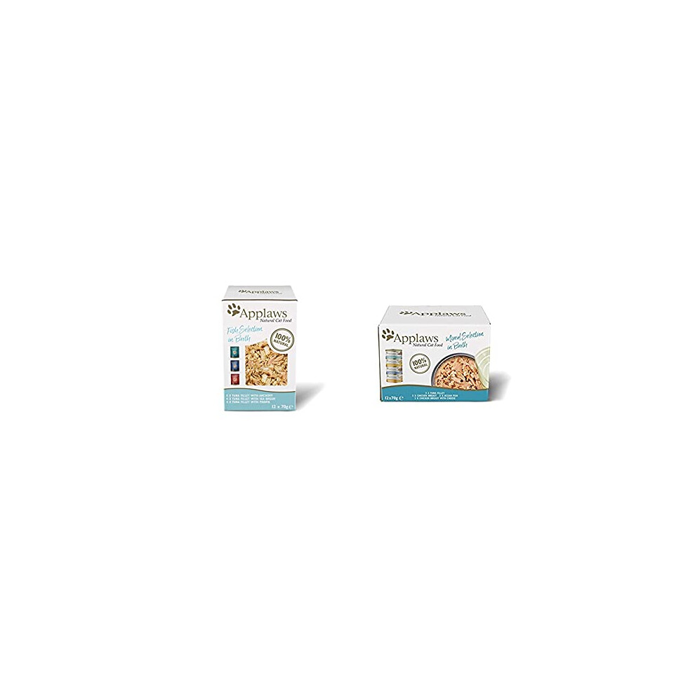 Photos - Cat Food Applaws , Fish in Broth Pouches, 12x70g 