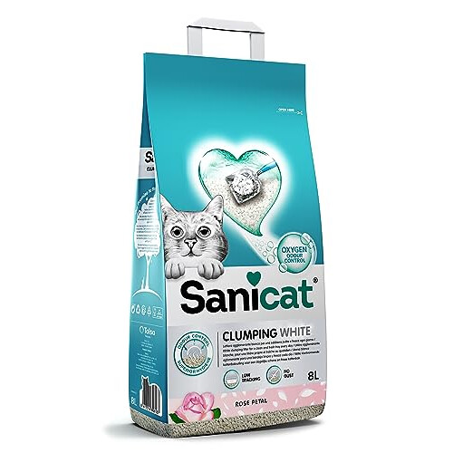 Sanicat Sanicat White Clumping Cat Litter, Rose, 8L