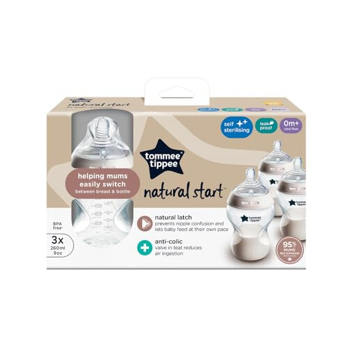 Tommee Tippee Tommee Tippee Anti-Colic Bottle, 260ml, 3 Pack - Slow Flow 1