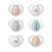 Tommee Tippee Nighttime soother, 6-18 months, 6 pack of glow in the dark soothers with symmetrical silicone baglet