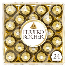 Ferrero Rocher Chocolate Gift Box for Christmas, Covered in Milk Chocolate and Nuts, Box of 24 (300g)