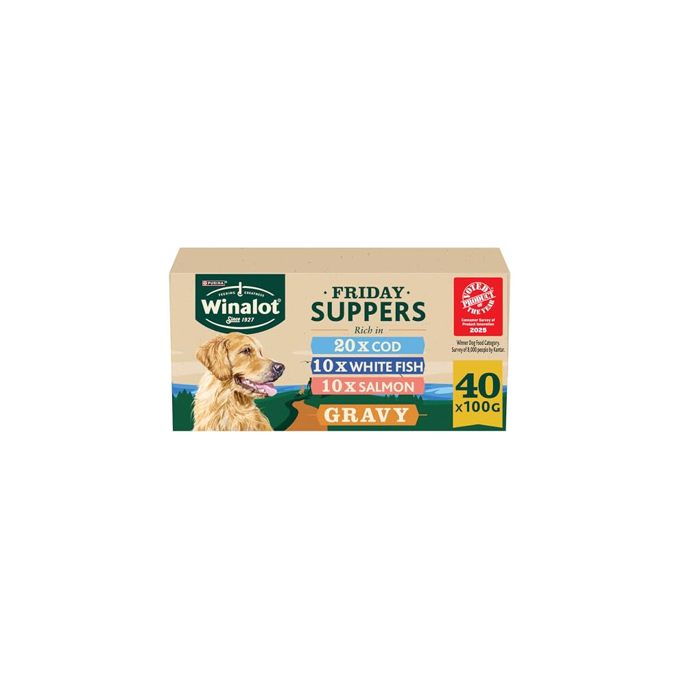 Purina Winalot Friday Suppers Mixed Variety Fish In Gravy Wet Dog Food 40X100g