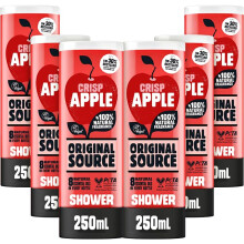 Original Source Crisp Apple Shower Gel with 100% Natural Fragrance, Vegan Shower Gel, Paraben Free Body Shower Wash, Multipack of 6 x 250ml