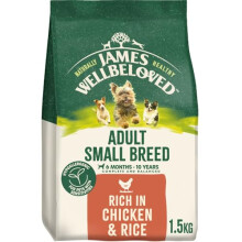 James Wellbeloved Hypoallergenic Dry Dog Food for Adult Small Breed Chicken & Rice 1.5 kg
