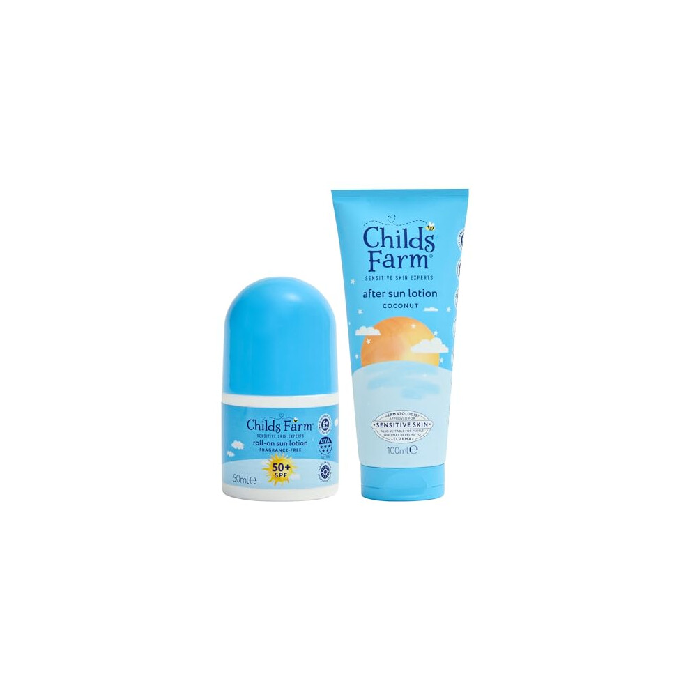 Childs Farm Sun Lotion Roll-On SPF 50+ 50ml & After Sun Lotion 100ml