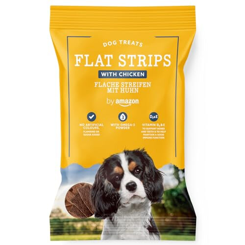 by Amazon Dog Treats - Flat Strips with Chicken, 200g
