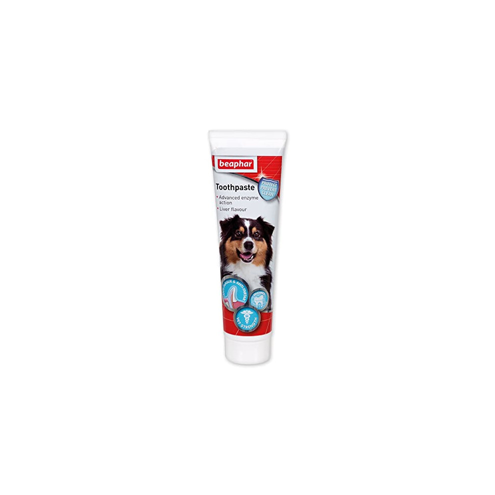 Beaphar - Advanced Dual-Enzyme Toothpaste - Dental Care for Dogs and Cats - Helps Prevent Bad Breath and Combat Plaque - Liver-Flavoured -100g Tube