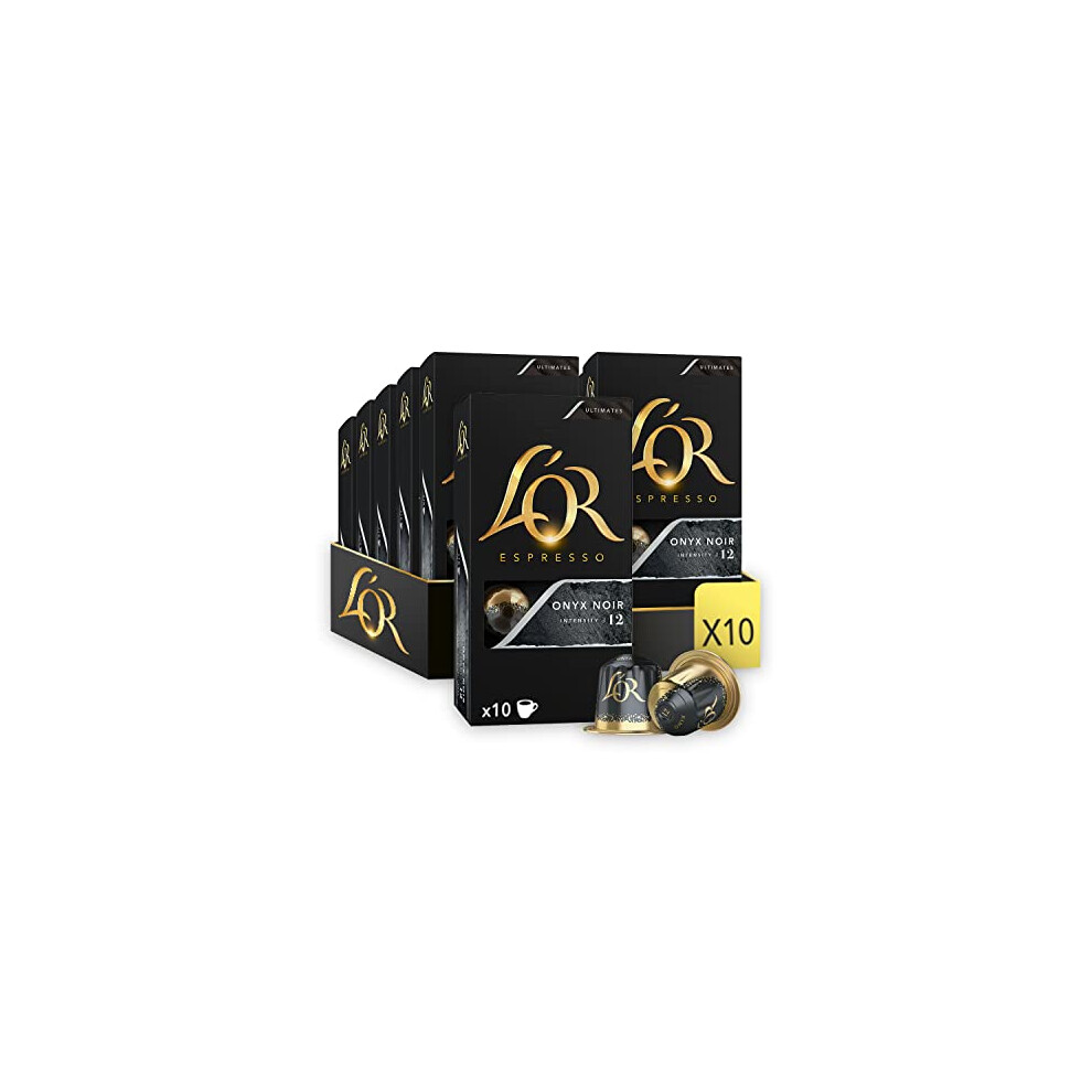 L'or Espresso Onyx Coffee Pods X10 Intensity 12 (Pack Of 10, Total 100 Capsules)