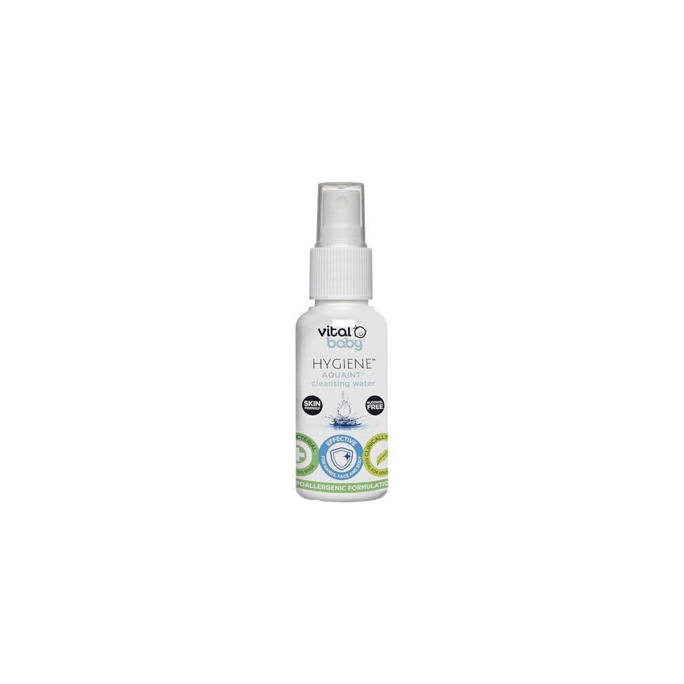 Vital Baby Aquaint Cleansing Water 50Ml, Hypoallergenic, Antibacterial