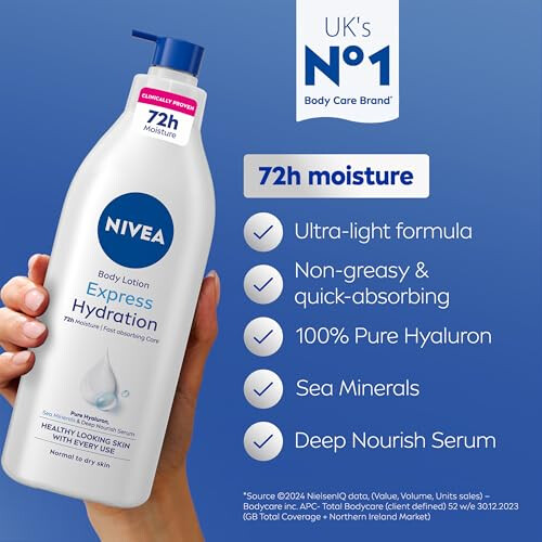 NIVEA NIVEA Express Hydration Body Lotion, 400ml, 72H Hydration 1