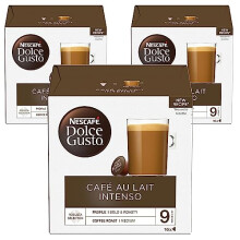 NESCAFÉ Dolce Gusto Gold Instant Blend Cafe Au Lait Intenso Coffee Pods, 16 Capsules (48 Servings, Pack of 3, Total 48 Capsules) 100g