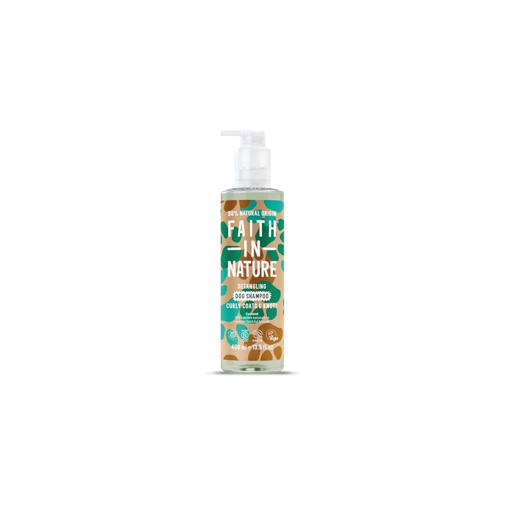 Faith In Nature Natural Coconut Dog Shampoo, Vegan & Cruelty Free, No SLS,Silicones or Parabens, Detangling, For Curly Coats, 400ml
