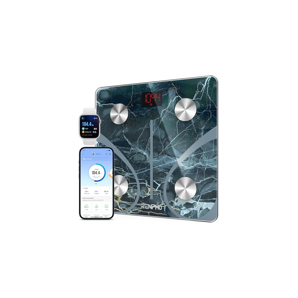 RENPHO Body Weight Scale, Bluetooth, BMI Monitor, Marble