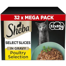 SHEBA Select Slices Cat Trays Poultry Collection in Gravy 32 x 85 g