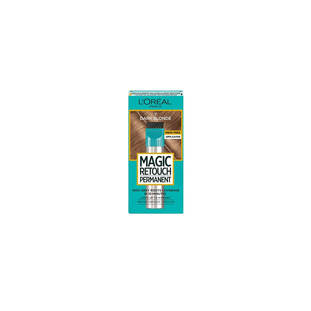 L'Oreal Paris Magic Retouch Permanent Root Concealer, Touching Up Grey Hair Dye, Dark Blonde 7