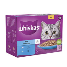 Whiskas 11+ Fish Selection in Jelly Pouches, Senior Cat Food, (1x12 x 85 g)