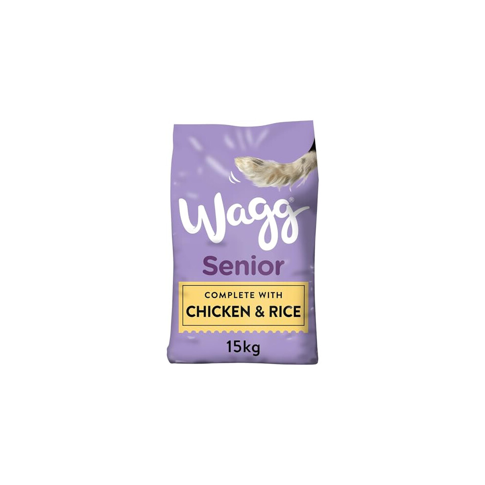 Wagg Senior Complete Dry Dog Food Chicken & Rice 15Kg - 28% Meaty Ingredients