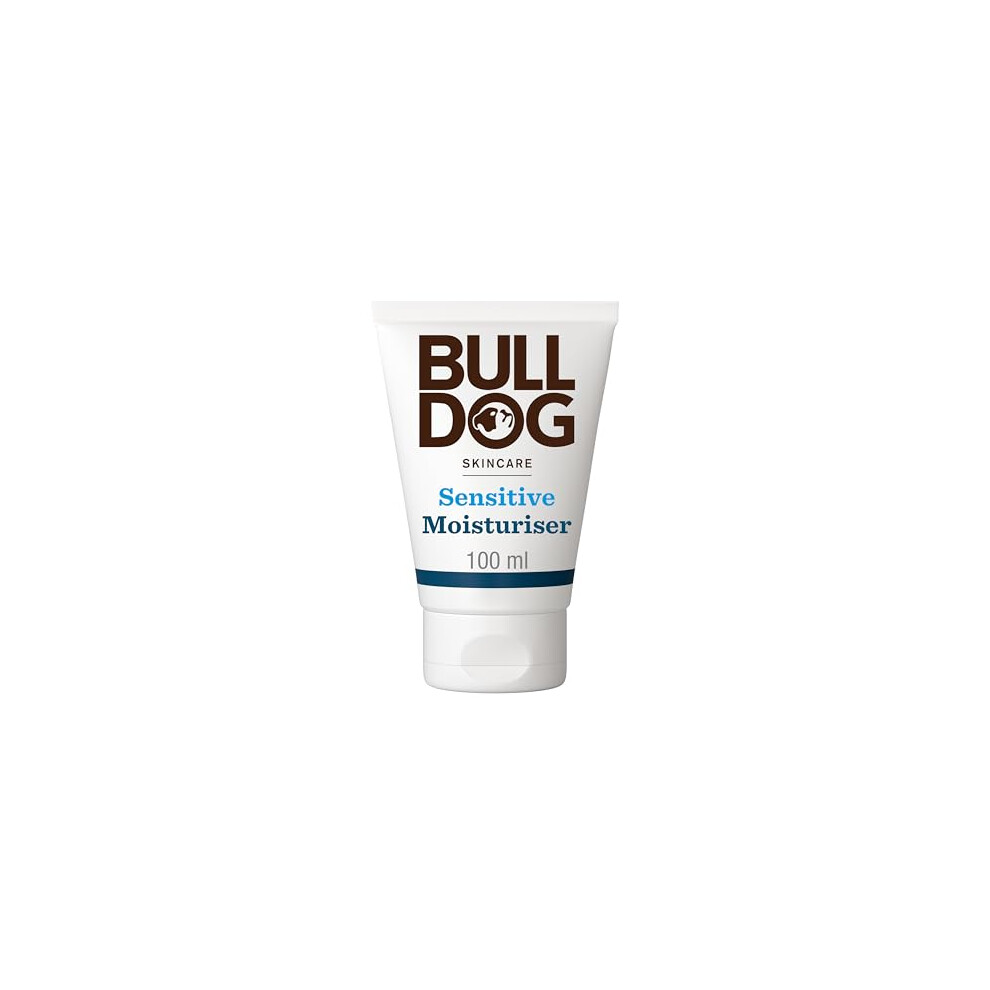 Bulldog Skincare Sensitive Face Moisturiser for Men, Fragrance Free, Specially Formulated for Sensitive Skin, Provides 24-Hour Hydration, 100ml