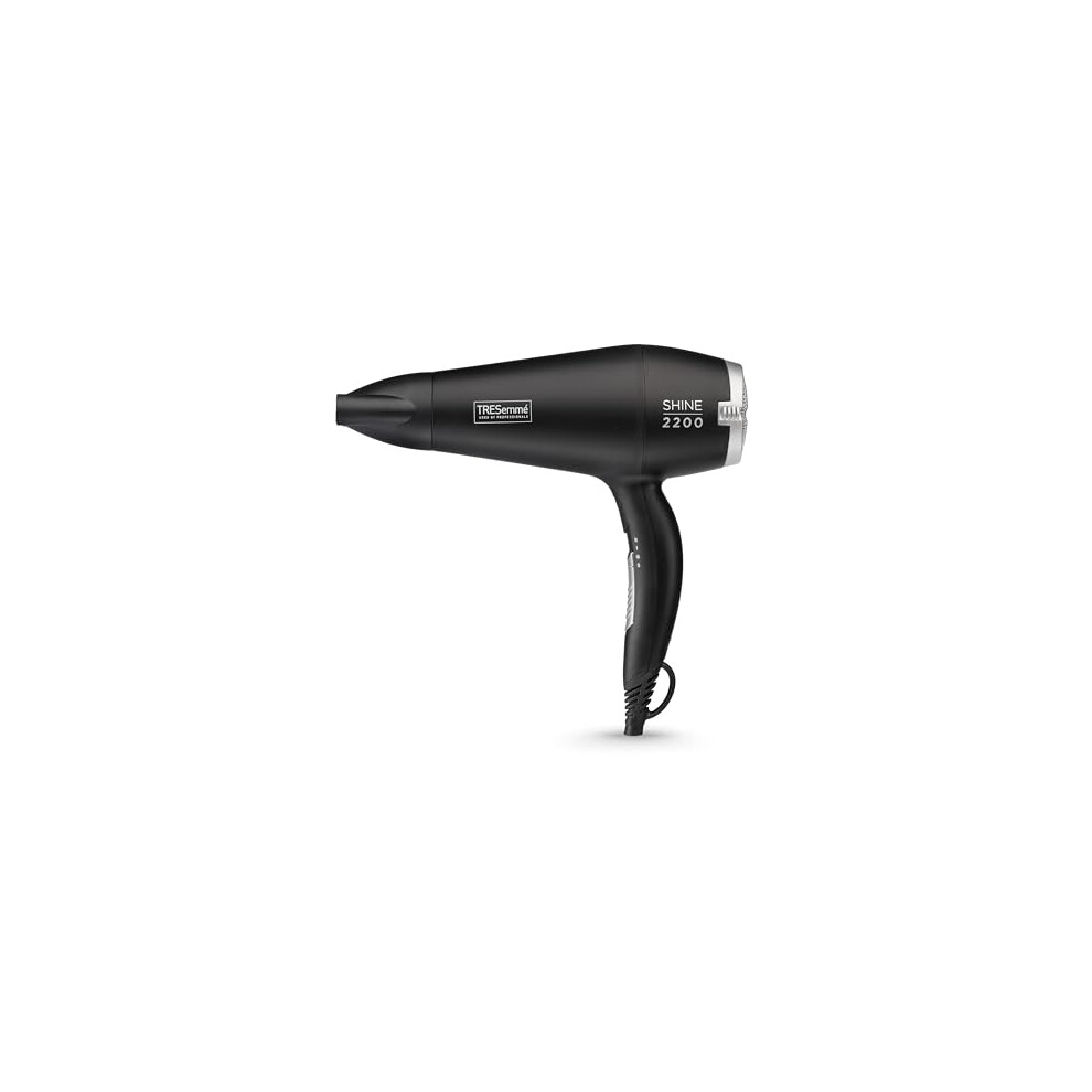 Tresemmé Tresemme Smooth & Shine Hair Dryer - Powerful 2200W Blow Dryer, Anti-Frizz Technology, Lightweight Fast Drying, 3 Temperature Settings, 5542Du Black