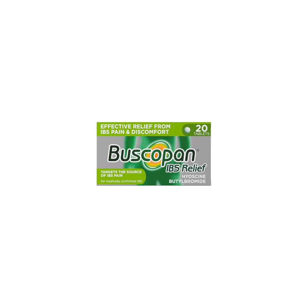 Buscopan Ibs Relief - Targets The Source Of Ibs Pain And Cramps- Starts To Work In 15 Minutes - 20 Tablets - Relief From Ibs Pain & Discomfort