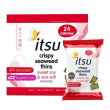 itsu Sweet Soy Seaweed Thins, Crispy Seaweed, Vegan, 32x5g
