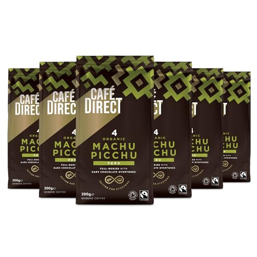 Cafédirect Machu Picchu Organic Fairtrade Ground Arabica Coffee 200 g (Pack of 6)