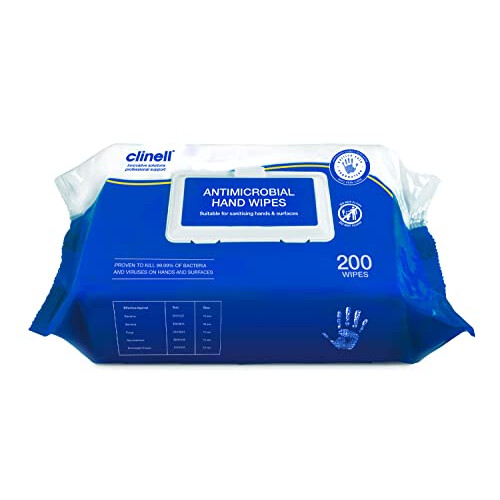 Clinell Clinell Antimicrobial Hand Wipes, 200 Count, Antibacterial