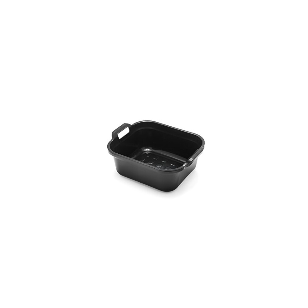 Addis 517936 Large Rectangular 10 Litre Washing Up Bowl with Handles, Black, 39 x 32 x 14 cm