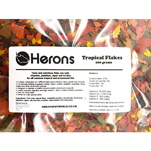 HERONS Tropical Flakes 200g - For Tropical Fish, Multi-Nutrient 1