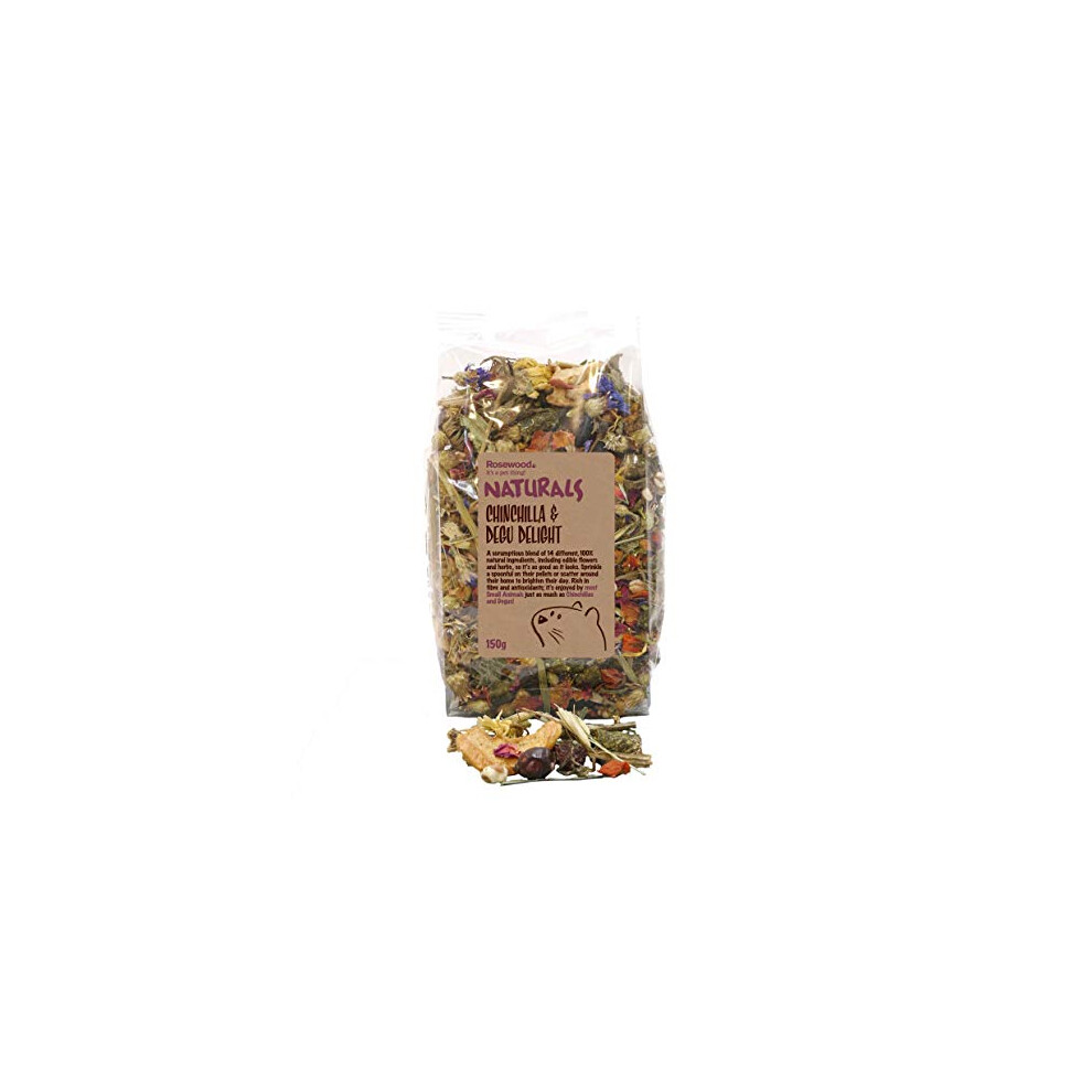 Rosewood Naturals Chinchilla & Degu Delight, Small Animal Treat For Rabbits, Guinea Pigs, Chinchillas, Degus, Hamsters, Gerbils, Mice And Rats, 150G