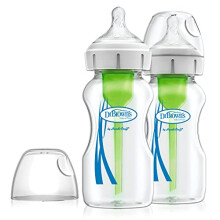 Dr Brown's Anti-Colic Glass Baby Bottle 9oz 2pk