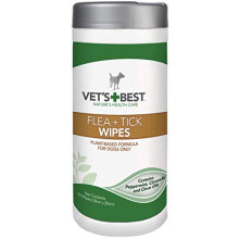 Vet's Best Flea and Tick Wipes for Dogs, Targeted Flea & Tick Application, Multi-Purpose Flea Treatment for Dogs - 50 Wipes