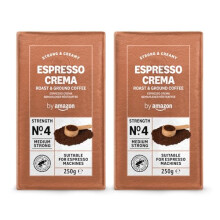 by Amazon Espresso Crema Ground Coffee, 500g (2 x 250g) - Rainforest Alliance Certified