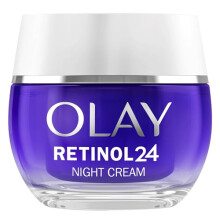 Olay Retinol 24 Night Cream Face Moisturiser, Skincare with Antioxidant Vitamin E Overnight Anti Aging Skin Care: Smooths, Renews and Hydrates, 50ml