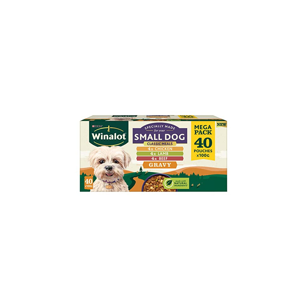 Purina Winalot Meaty Chunks Small Dog Mixed In Gravy Wet Dog Food 40X100g