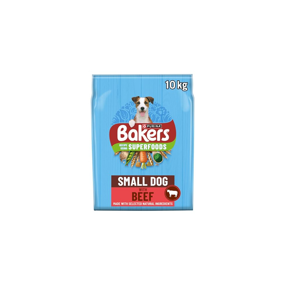 Bakers Small Dog Dry Dog Food Beef & Veg 10Kg