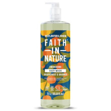 Faith In Nature 1L Natural Grapefruit & Orange Body Wash, Energising Shower Gel, Vegan and Cruelty Free, No SLS or Parabens, Family Size