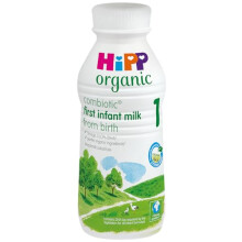 HiPP Organic 1 First Infant Baby Milk Ready to Feed Liquid Formula, From Birth, 470ml