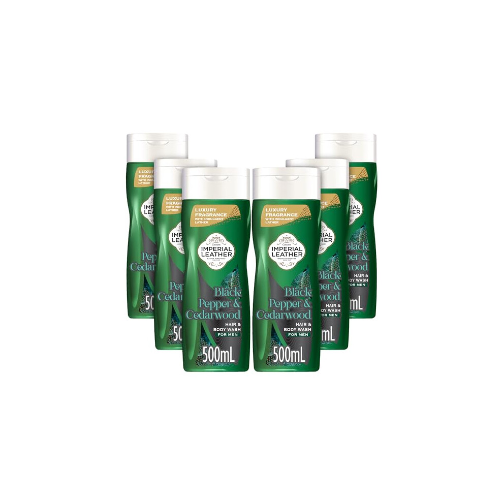 Imperial Leather Black Pepper & Cedarwood 2in1 Body Wash, 6x500ml, Signature Oil