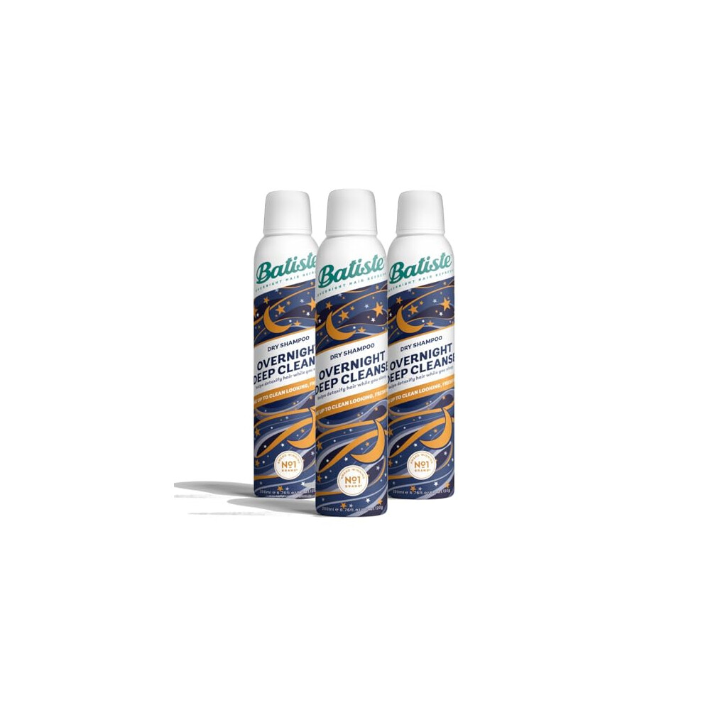 Batiste Overnight Deep Cleanse Dry Shampoo 200ml 3pk, Absorbs Oil