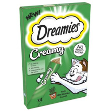 Dreamies Creamy Cat Treats 11x 4x10 g with Catnip – Creamy Cat Snacks with Catnip Flavor