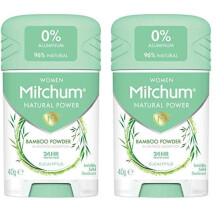 Mitchum Women Natural Deodorant Stick, Aluminium Free, Vegan, Cruelty Free, 96% Natural Ingredients, Eucalyptus (Pack of 2)