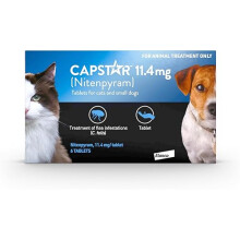Capstar Flea Tablets for Dogs/Cats 1-11kg - 6x 11.4mg Nitenpyram