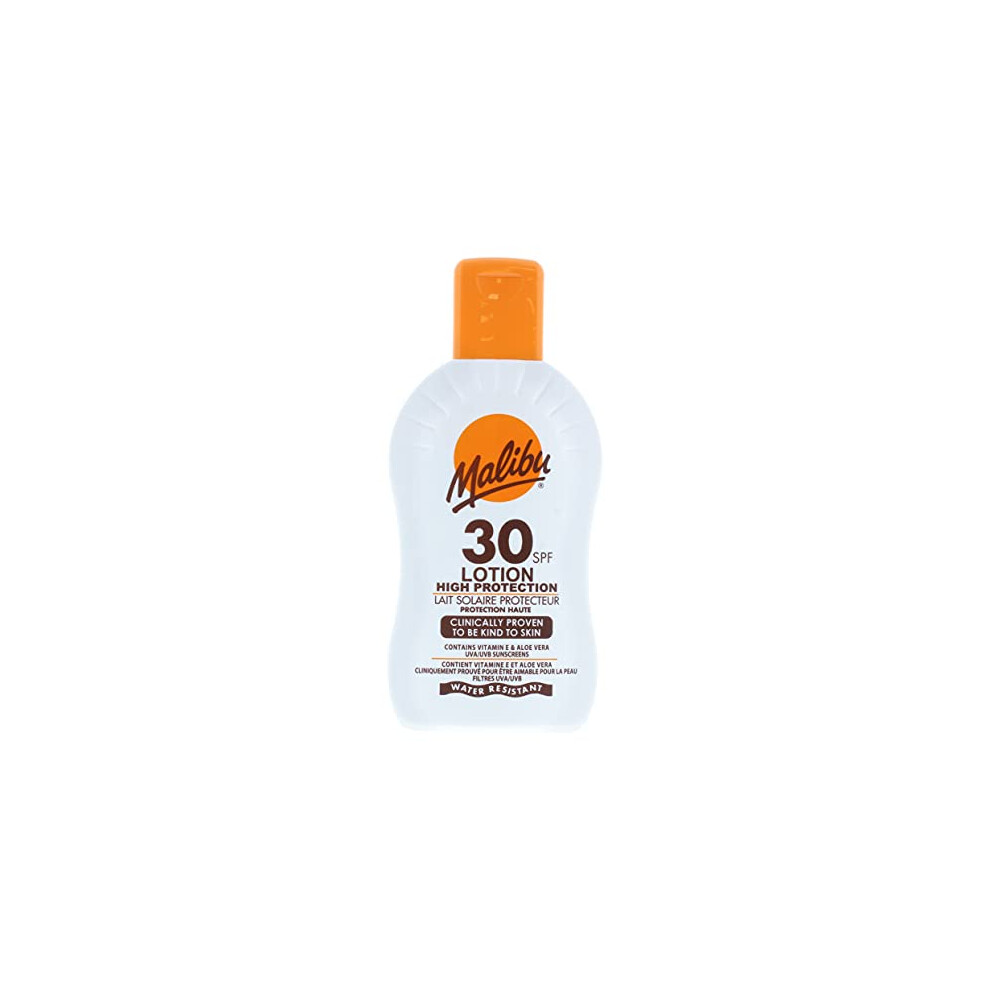 Malibu Sun SPF 30 Lotion, High Protection Sun Cream, Water Resistant, Vitamin E and Aloe Vera Enriched, 200ml