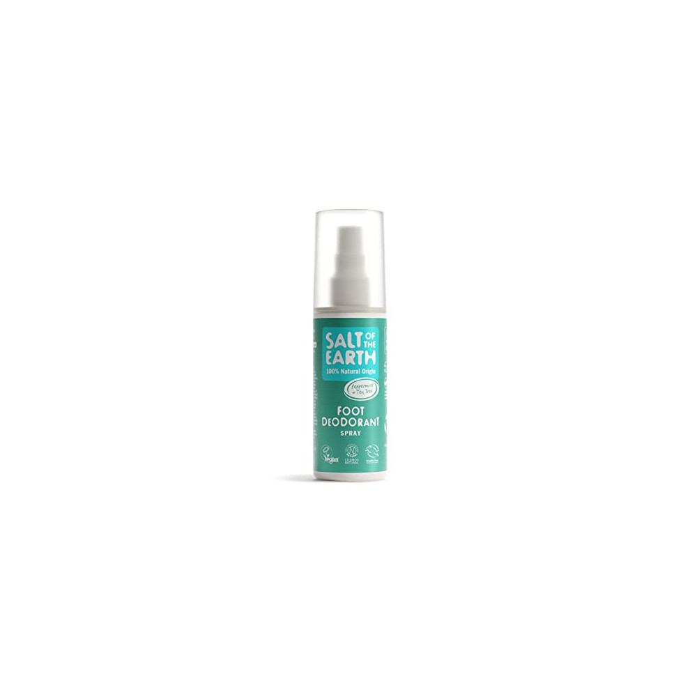 Salt Of The Earth Natural Foot Deodorant Spray, Peppermint & Tea Tree, 100Ml
